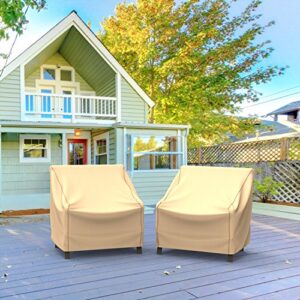 Budge P1A02TNNW1-2PK Sedona Patio Chair Cover (2 Pack) Waterproof, Durable, Extra Small, Tan