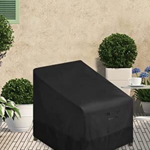 Patio Chair Covers Waterproof, Heavy Duty Outdoor Lounge Deep Seat Chair Cover, Lawn Patio Furniture Covers 2 Pack Fits up to 30W x 37D x 31H inches | Black