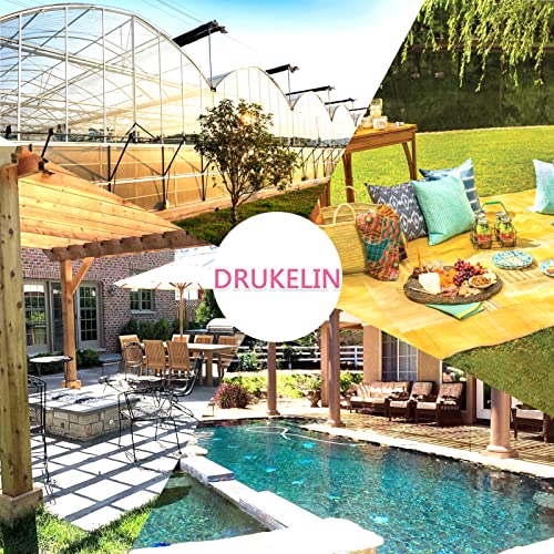 DRUKELIN 90% Outdoor Sun Shade Canopy, UV Protection Shade Cloth Lightweight, Easy Setup Mesh Canopy Cover with Grommets, Durable Shade Fabric for Garden, Patio & Porch (6.5x6.5ft)