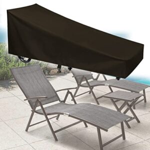 Waterproof Patio Lounge Chair Cover Heavy Duty Outdoor Chaise Lounge Covers Patio Garden Furniture Chair Cover Wind-resistant with Click-Close Straps (82"L x 30"W x 31"H--1 Pack, Black)