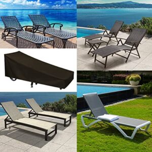 Waterproof Patio Lounge Chair Cover Heavy Duty Outdoor Chaise Lounge Covers Patio Garden Furniture Chair Cover Wind-resistant with Click-Close Straps (82"L x 30"W x 31"H--1 Pack, Black)