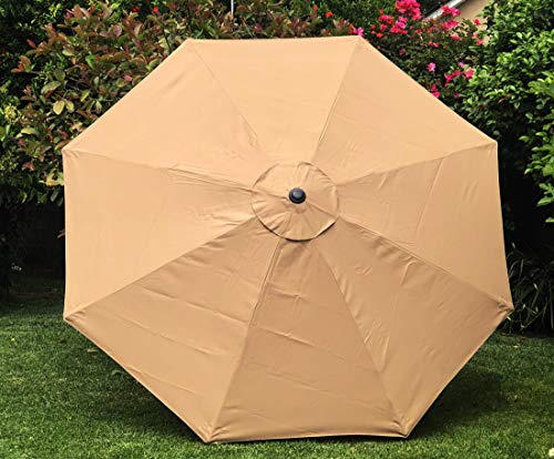 BELLRINO DECOR Replacement ** SAND **" STRONG & THICK" Umbrella Canopy for 10ft 8 Ribs SAND (Canopy Only)