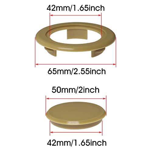 DZS ELEC Umbrella Table Hole Cap 2PCS 2 Inch Wood Color Patio Table Umbrella Hole Ring and Cap Set, Standard Size Umbrella Thicker Hole Ring Plug and Cap Set, Outdoor Patio Umbrella Plug