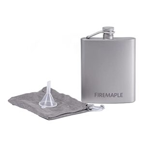 fire-maple bacchus titanium hip flask | 200ml / 6.7 fl oz ultralight pocket canteen for camping, travel, sport events & outdoor trips | curved shape with secure screw top, filler funnel, and pouch