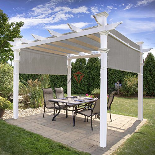 Patio Paradise 20' x 40' Straight Edge Sun Shade Sail, Light Gray Rectangle Outdoor Shade Cloth Pergola Cover UV Block Fabric - Custom 3 Year Warrenty