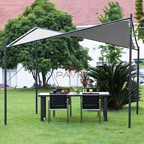 Patio Paradise 20' x 40' Straight Edge Sun Shade Sail, Light Gray Rectangle Outdoor Shade Cloth Pergola Cover UV Block Fabric - Custom 3 Year Warrenty