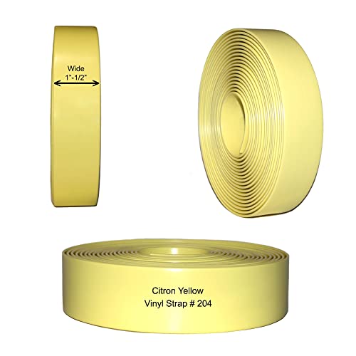 20' - 1" - 1/2" Wide Vinyl Chair Strap for Patio Pool Lawn Garden Furniture Repair 20' Durable Roll - Best for Strapping, Repair & Restoration Yellow #204