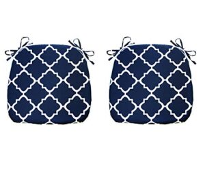 fbts prime outdoor seat cushions set of 2 patio chair cushions with ties 16×17 inch navy geometry u-shape chair pads for outdoor patio furniture garden home office
