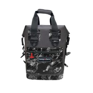 camp-zero roll top cooler bag with backpack straps