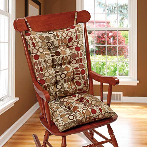 Klear Vu Non-Slip Omega Rocking Chair Cushions, Seat and SeatBack Pads, 2 Piece Set, Multi