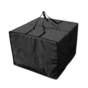 TJFU Outdoor Cushions Storage Bag,Patio Furniture Seat Cushion Storage Carrying Bag with Zipper and Handles 32x32x24 Inches Waterproof, Black