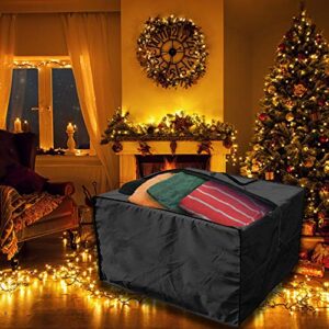 TJFU Outdoor Cushions Storage Bag,Patio Furniture Seat Cushion Storage Carrying Bag with Zipper and Handles 32x32x24 Inches Waterproof, Black