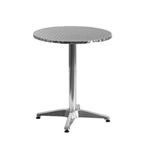 flash furniture 23.5” round aluminum indoor-outdoor table with base