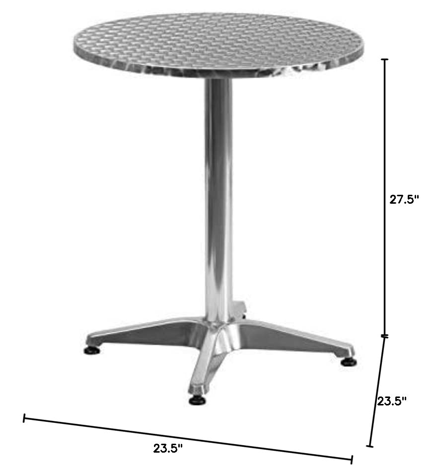 Flash Furniture 23.5'' Round Aluminum Indoor-Outdoor Table with Base