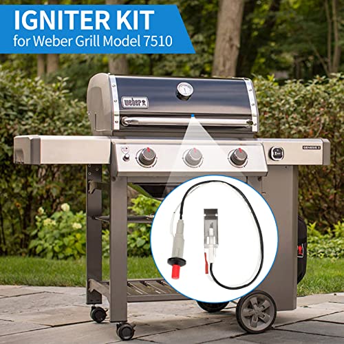 Huazu Ignite Your Weber Grill with The Igniter Kit - Replacement Piezo Igniter Assembly for 7510, Spirit Genesis, Platinum, Silver and Gold Gas Grills