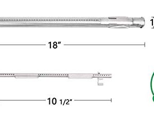 Hongso 18" Burner Tubes 69785 and 15.3" Flavorizer Bars 7635, 17.5" Cast Iron Grill Grates 7637 Replacement Parts for Weber Spirit 200 Series, Spirit E S 200 Series Gas Grill, with Up Front Controls