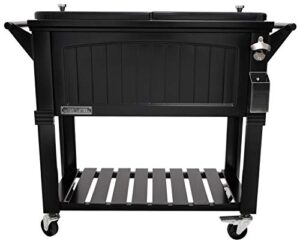 permasteel ps-203f1-blk-am 80 quart portable rolling patio cooler, black