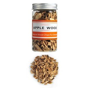 restaswork wood chips for smoking variety pack, 8 oz apple cherry pecan oak hickory and beech natural flavor wood chips bbq smoking chips for grills, bake, roast, braise (apple)