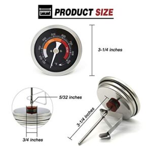 WEMEIKIT Upgraded Thermometer Replacement for Big Green Egg Grills, HD 3.3” Large Dial & Waterproof Temperature Gauge for BGE Accessories, Dome Lid Thermostat Made of Stainless Steel for Long Time Use