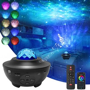 aureday star projector, galaxy night light projector for bedroom with app/remote control, starry light projector with bluetooth speaker for baby kids adults gaming room/decoration/birthday/party