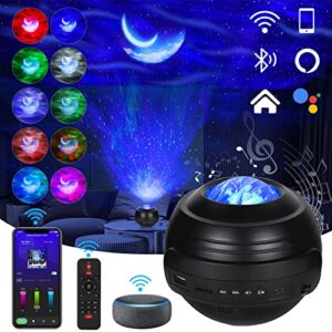 galaxy projector star projector, night light projector work with alexa/echo/google, with timer/remote/bluetooth speaker for kids adults gaming room, home theater, bedroom, room decor