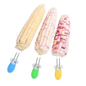 Corn Holders - 4 Pairs - Corn on the Cob Skewers - Large Handle Pin Grips - Interlocking Design - Great for Home Cooking, BBQ, Picnics, Camping and Parties