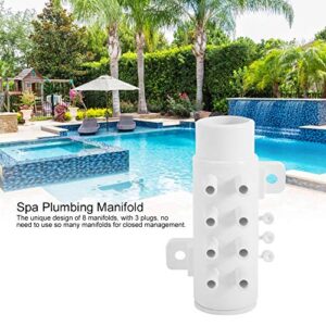 Yosoo Plumbing Manifold Water Separator, Spa Hot Spring Tub PVC Water Pipe 8 Port Plumbing Manifold for Bathtub