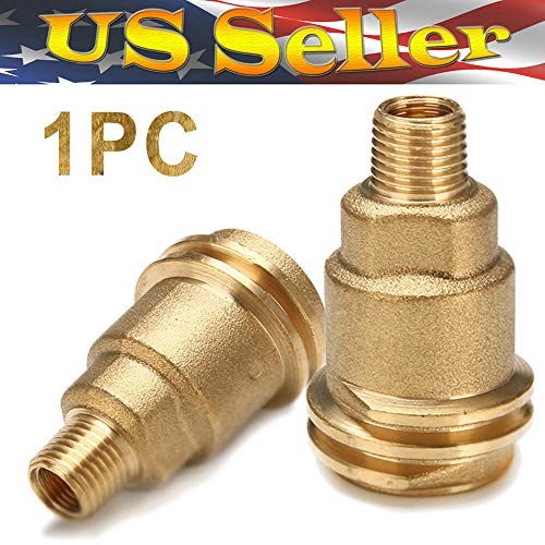 JINYI QCC1 Nut Propane Gas Fitting Hose Adapter with 1/4" Male Pipe Thread Propane Quick Connect Fittings Solid Brass Propane Adapter