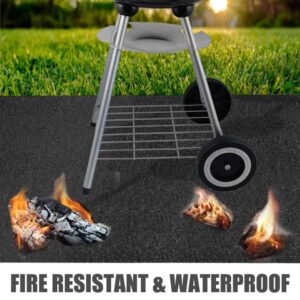 Viycuho Grill Pit Mat,Grill Mat Under Desk, Double-Sided Fireproof Oil-Proof Mats for Fire Pit, Grill Mats for Outdoor Grill, Charcoal, Gas Grills, Smokers, BBQ (39 * 47in)