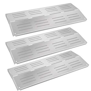 folocy bbq gas grill replacement parts, stainless steel grill heat plates burner cover heat shield repair kit for charbroil 4632210, grand hall y0202xclp17, bakers & chefs, 17 1/16” x 7 5/8″, 3-pack