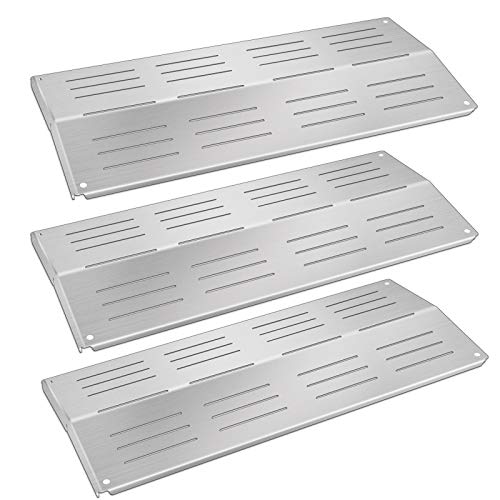 Folocy BBQ Gas Grill Replacement Parts, Stainless Steel Grill Heat Plates Burner Cover Heat Shield Repair Kit for Charbroil 4632210, Grand Hall Y0202XCLP17, Bakers & Chefs, 17 1/16” x 7 5/8", 3-Pack