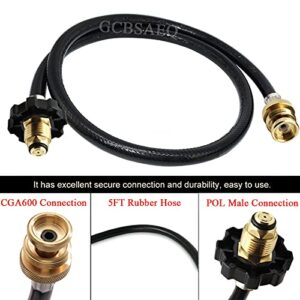 GCBSAEQ 5FT 1lb to 20lb Propane Hose Adapter POL Converts, Fit for Mr. Heater Buddy Heater, Blackstone Griddle, Coleman Stove