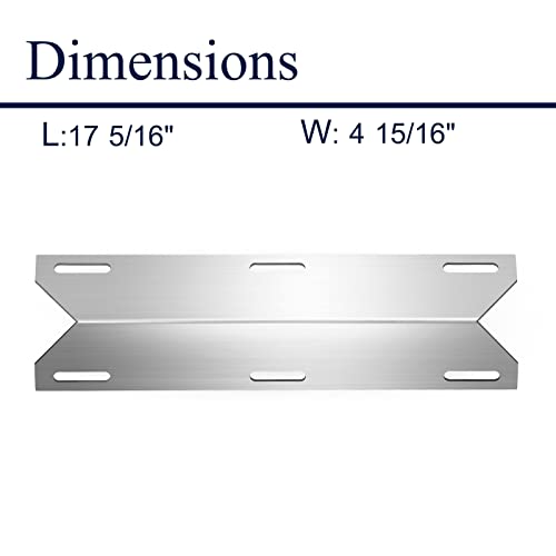 Boloda 4Pack Stainless Steel Grill Heat Plate Heat Shield Tent Relacement Parts for Charmglow 720-0304, 720-0396,Kirkland 720-0433,Nexgrill 720-0304, Permasteel PG-50400-S Gas Grill Models(17 5/16")