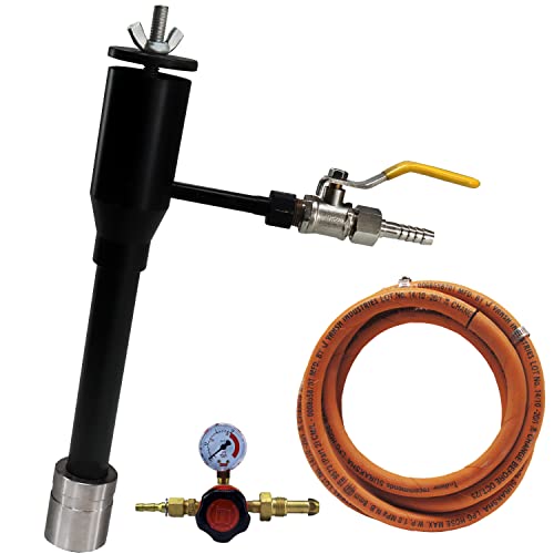 SIMOND STORE MS Single Burner Kit for Blacksmithing Propane Forge Furnace Kiln Raku Pottery Furnace (with Valve Hose Regulator)