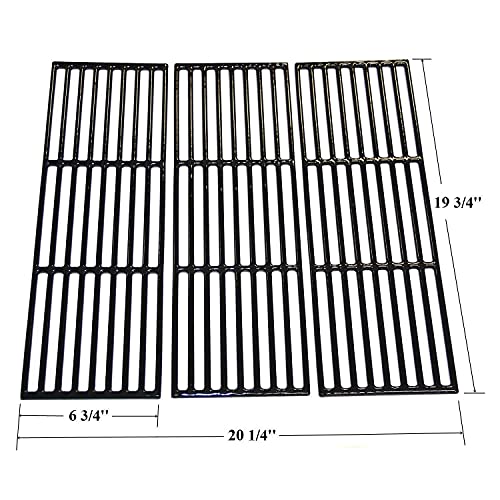 Hongso Grill Grates, Heat Plates, Heat Plate Brackets & Burner Hanger Brackets (Mounting Screws Included) Bundle for Chargriller 5650, Chargriller 5050 Duo, Chargriller 3001 Grills