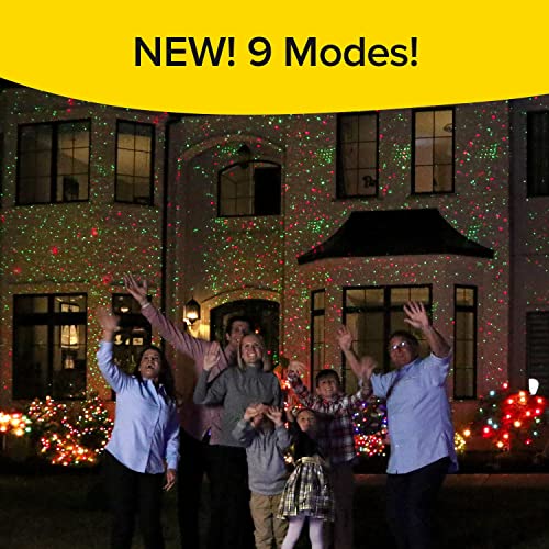 NEW 2022 Star Shower Ultra 9 AS-SEEN-ON-TV with 9 enhanced modes for SPECTACULAR Outdoor Holiday Laser Lighting with Thousands of Lights covering 3200 square feet, Green, 8.5 In