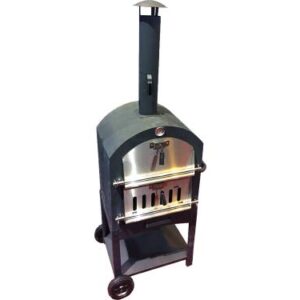 Harbor Gardens KUK002B Monterey Pizza Oven with Stone, Stainless/Enamel Coated Steel,51.25" H X 23.5" W X 16.5" D,Black