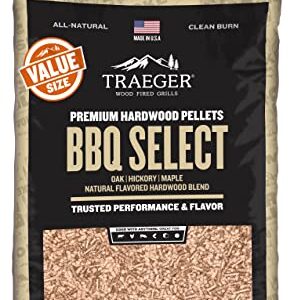 Traeger Grills BBQ Select 100% All-Natural Wood Pellets for Smokers and Pellet Grills, BBQ, Bake, Roast, and Grill, 30 lb. Bag