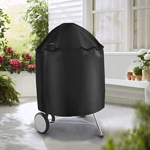 Mightify Charcoal Grill Cover, Heavy Duty Waterproof Kettle Smoker Cover Fits Weber Premium 22 inch Charcoal Grills, All Weather Protection Round BBQ Cover, Similar to Weber 7150 Kettle Grill Cover