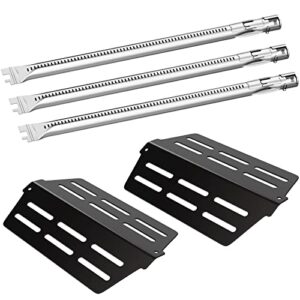 coisien 62752 19.5 inch grill burner and 7622 heat deflector fits weber genesis 300 series, 304 stainless steel grill and porcelain steel heat plates replacement parts for genesis e- 310 s-310 e-320 s-320 e-330 s-330 ep-310 ep-320 ep-330 cep-310 cep-320 c