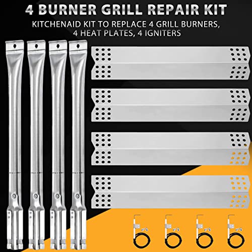 Replacement Parts for Kitchenaid 720-0745B 720-0745 720-0733A 720-0745A 720-0733 Grill Parts for Jennair Grill Parts 720-0720, Replacement 720-0745B Grill Burner Heat Plate Shield Igniter Electrode