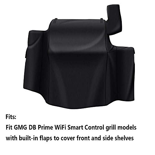 QuliMetal Grill Cover for Green Mountain Daniel Boone Prime WiFi Grills, Full Length GMG Daniel Boone Smoker Cover, 600D Fabric, Black