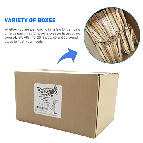 EasyGoProducts EGP-STIX-007 Eco-Stix Fatwood Fire Starter Kindling Firewood Sticks – Bulk Packaged Firestarters – 100% All Natural Resin Ocote 5LB, 5 Lbs