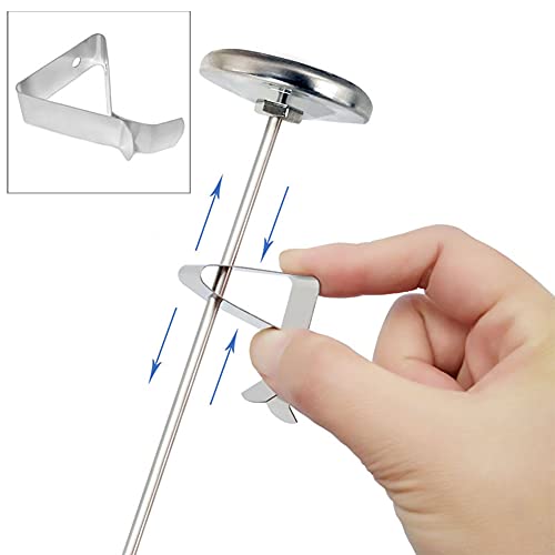 4 Pieces Thermometer Probe Clip Thermometer Probe Clip Holder Stainless Steel Thermometer Probe Holder Mutifunctional Probe Clip BBQ Grill Probe Clip for Temperature Reading, Silver