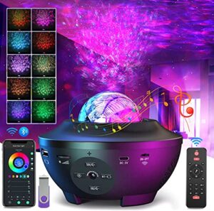 yethke star projector galaxy night light projector for kids adults, with wifi smart app control and bluetooth music speaker, remote control, galaxy projector for bedroom/decoration/birthday/party