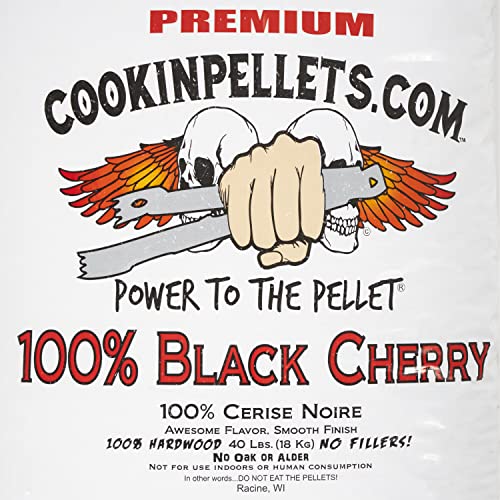 CookinPellets Black Cherry Smoker Smoking Hardwood Wood Pellets, 40 Pound Bag Bundle with CookinPellets Apple Mash Hard Maple Smoker Smoking Wood Pellets, 40 Pound Bag