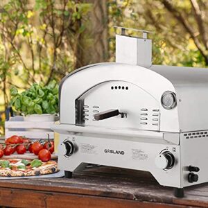 propane pizza oven, pz101sn outdoor gas pizza oven with 13″ pizza stone, portable gas fired pizza maker for outside, stainless steel