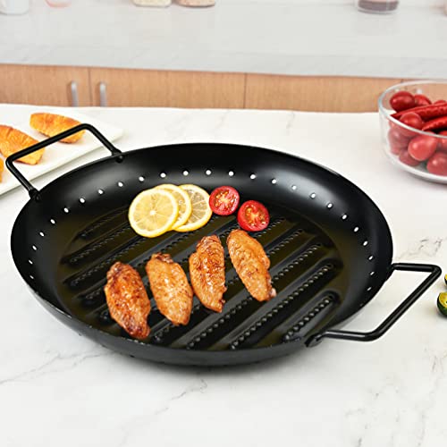 YARDWE Induction Stove Top Grill Plate: Nonstick Grill Pan BBQ Grill Pans Iron Barbecue Grilling Plate for Home Picnic Bbq Camping Portable Cookware 14. 58X11. 79X1. 57in