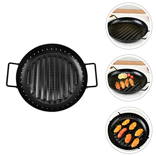 YARDWE Induction Stove Top Grill Plate: Nonstick Grill Pan BBQ Grill Pans Iron Barbecue Grilling Plate for Home Picnic Bbq Camping Portable Cookware 14. 58X11. 79X1. 57in