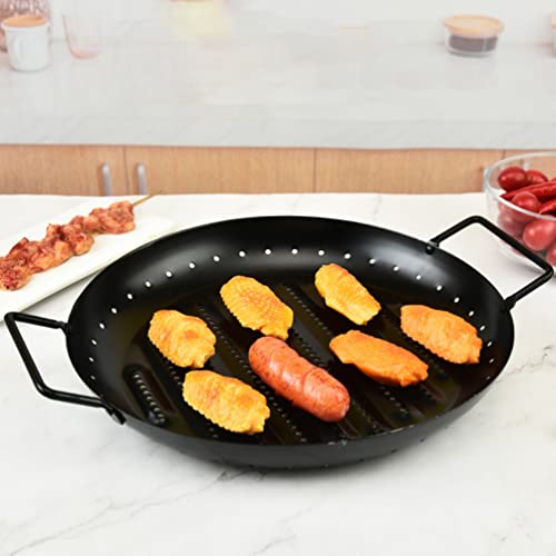 YARDWE Induction Stove Top Grill Plate: Nonstick Grill Pan BBQ Grill Pans Iron Barbecue Grilling Plate for Home Picnic Bbq Camping Portable Cookware 14. 58X11. 79X1. 57in